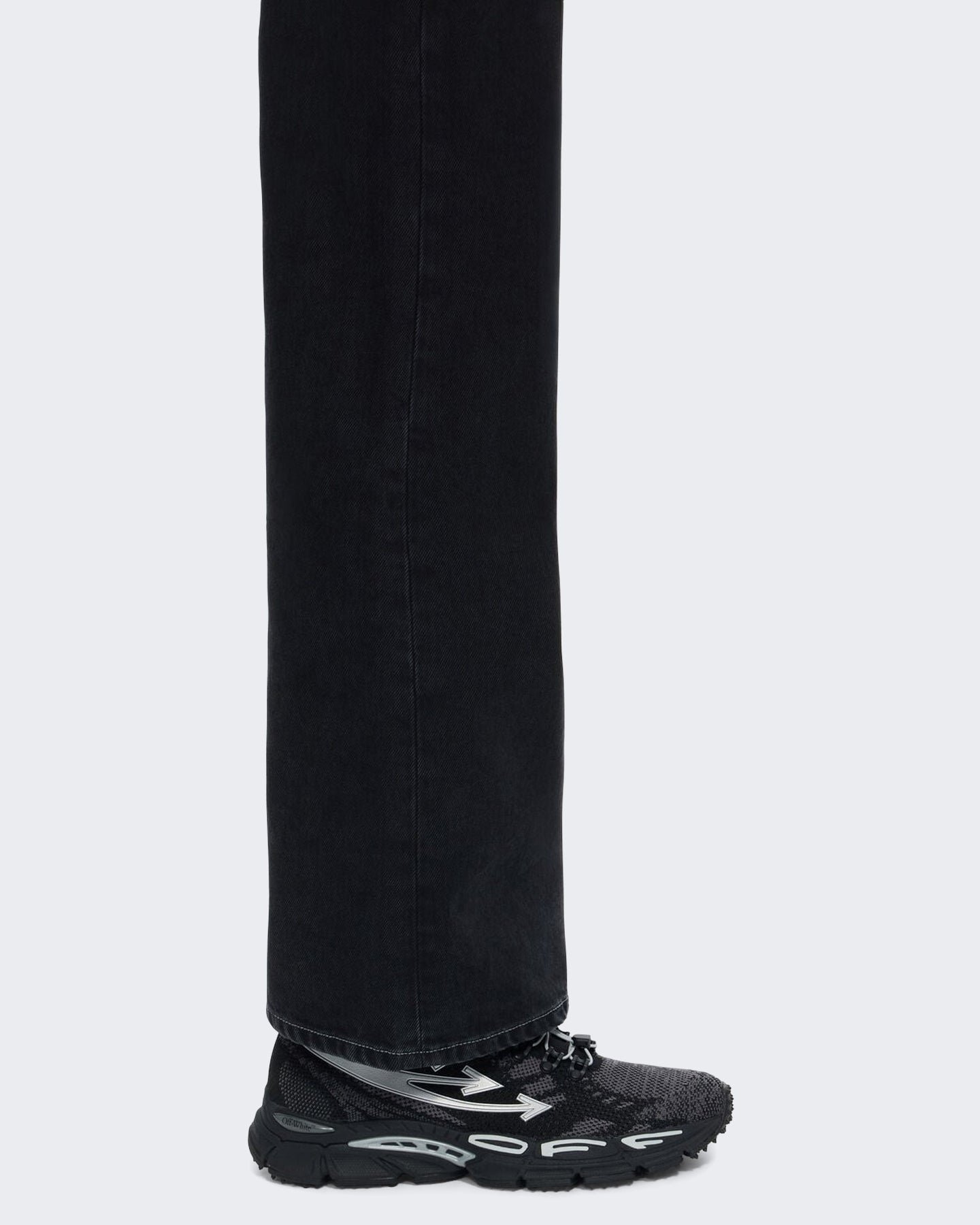 OFF WHITE Heren Gebreide sneaker in zwart en zilver - Eleganza.nl