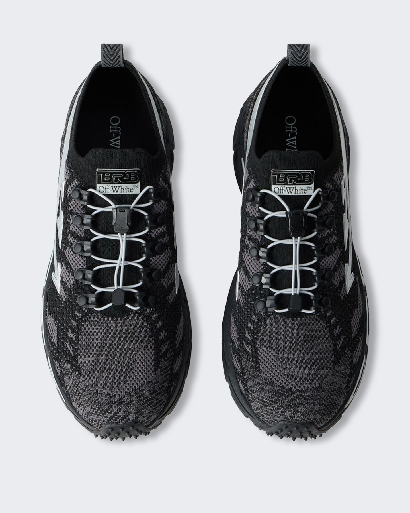 OFF WHITE Heren Gebreide sneaker in zwart en zilver - Eleganza.nl
