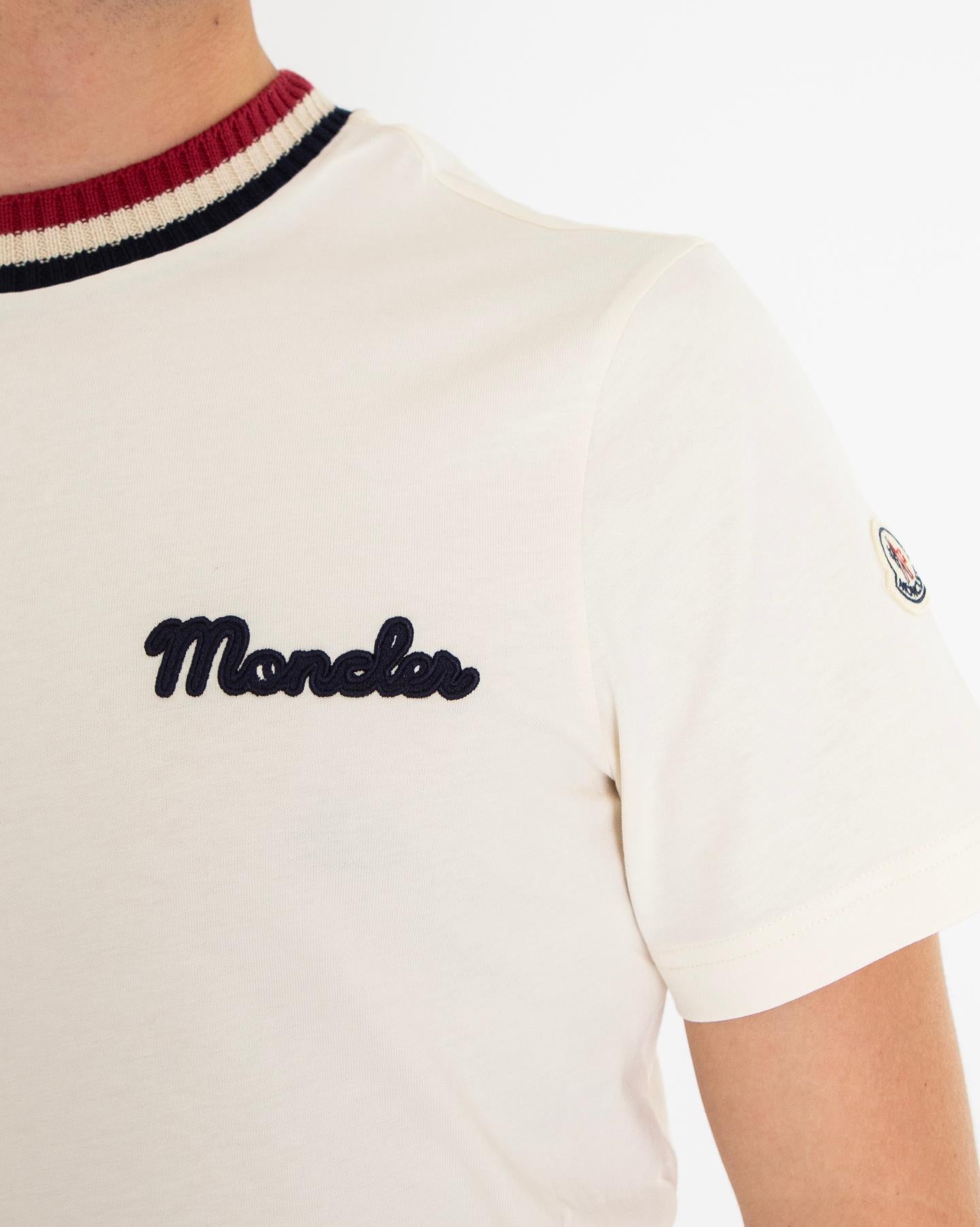 Heren Embroidered Logo T-Shirt Wit