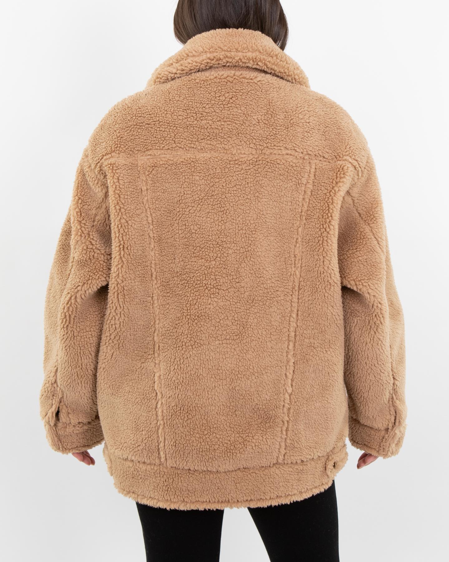 Dames Sherpa Trucker Jacket Camel