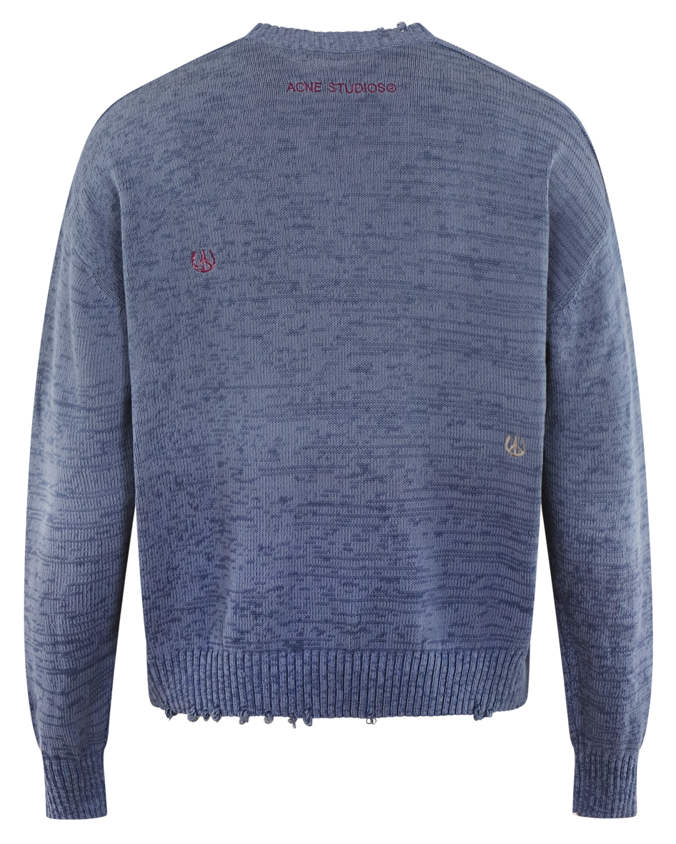 Heren Knitted Crewneck Jumper Blauw