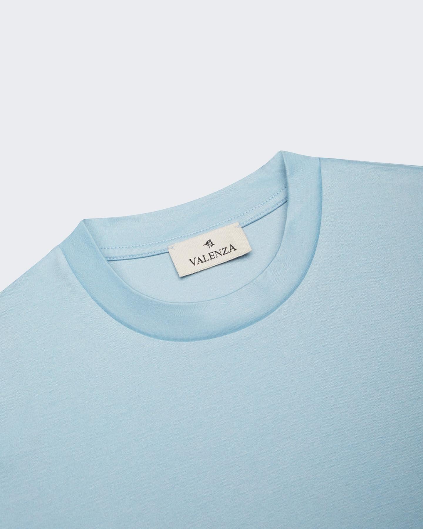 VALENZA Heren Interlock Supima T-Shirt Blauw