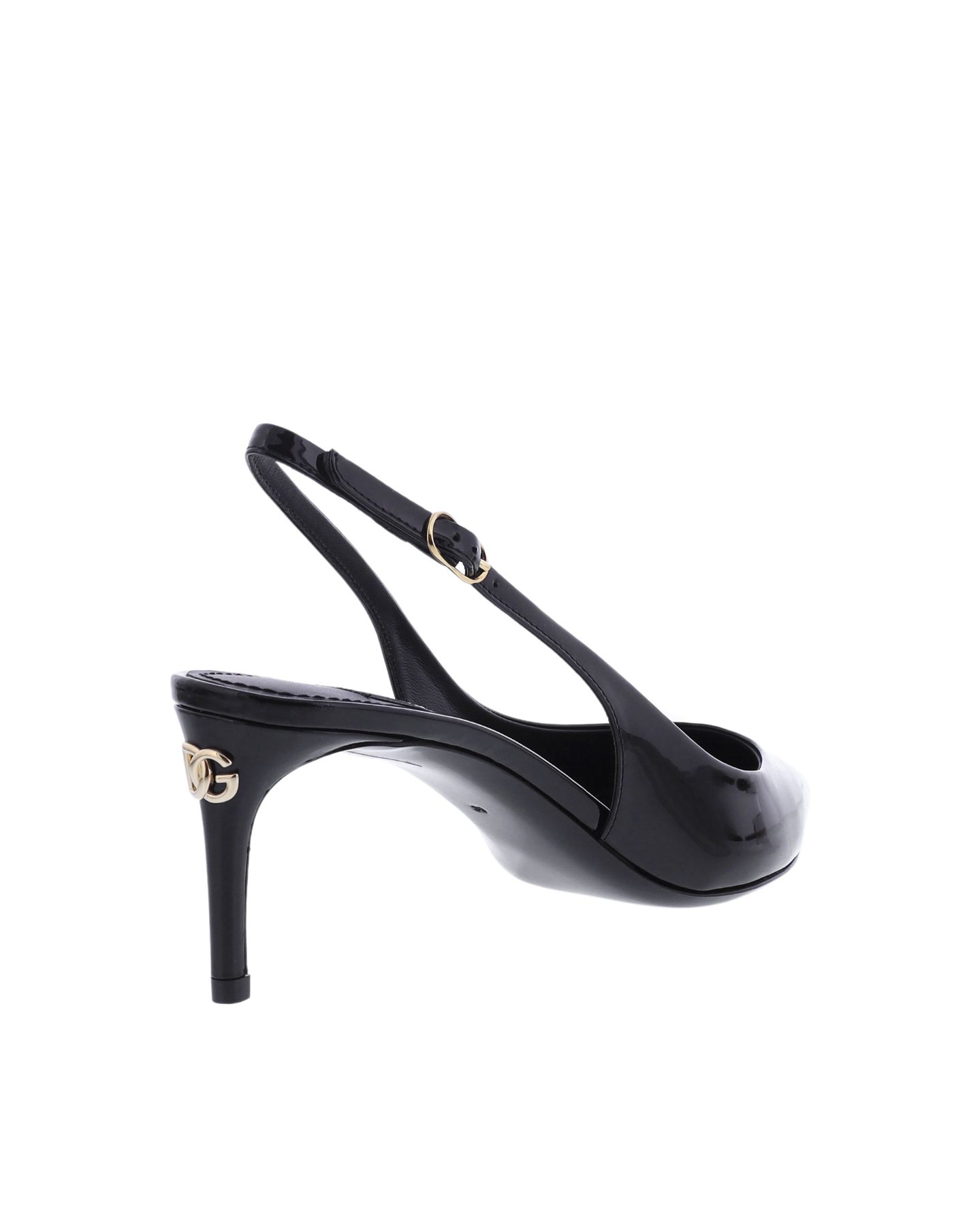 Dames Patent Leather Slingback Zwart