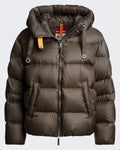 Damen Gewatteerde Jacke met capuchon Metallic Gold