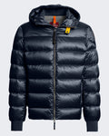Herren Hooded Bomber-Blue Blau — huidige kleur