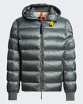 Herren Hooded Bomber-Green-Blue Blau