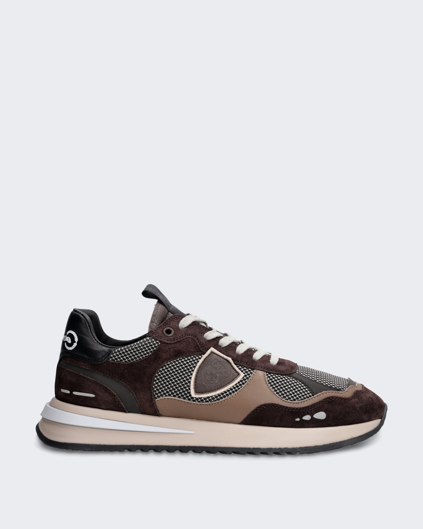 Philippe Model Heren Lage sneaker met gladde afwerking Bruin - Eleganza.nl
