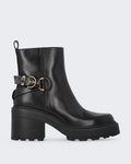 Damen Stiefelette van kalfsleer Schwarz