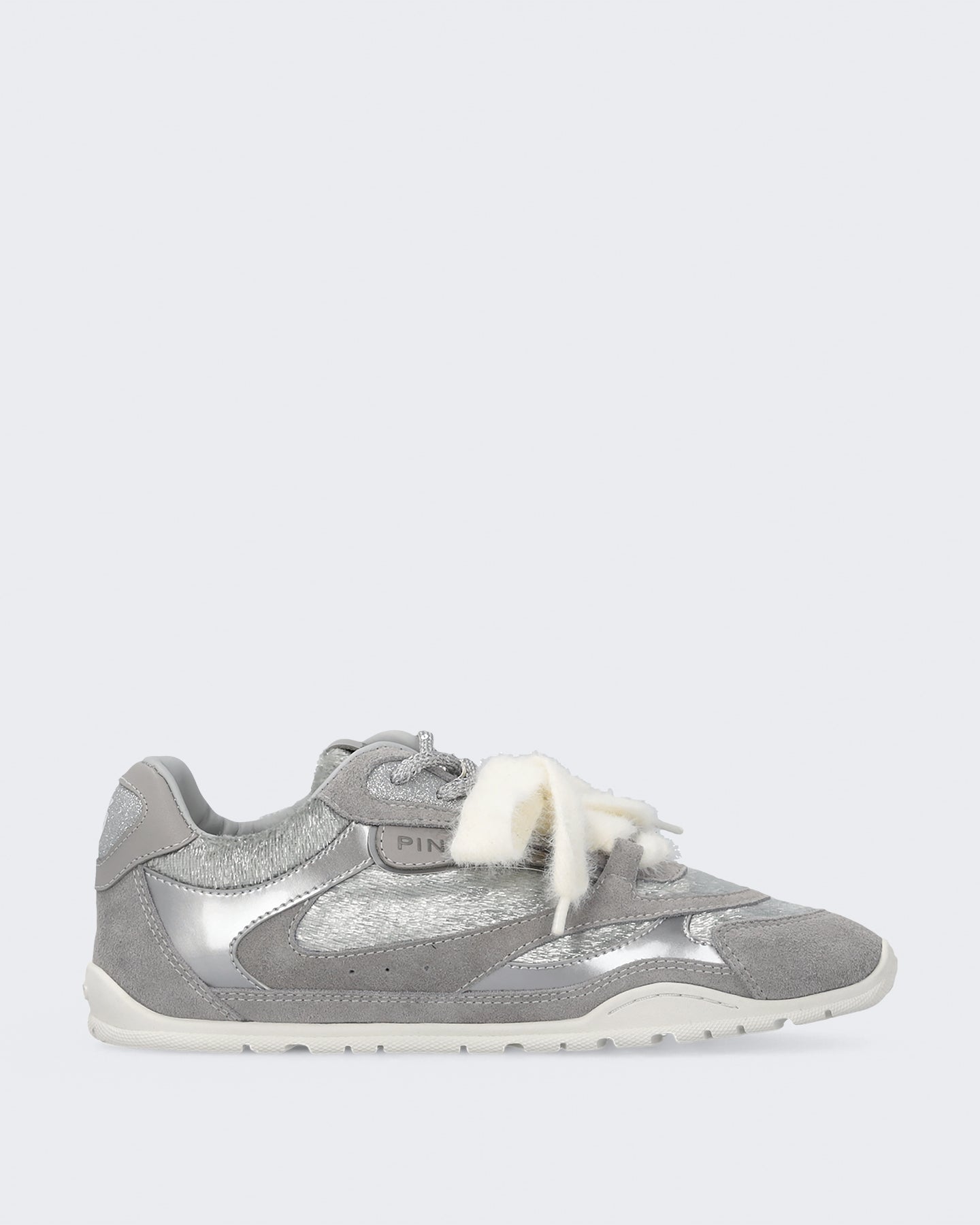 Pinko Dames Yulia sneaker van suède en fluweel met Grijs - Eleganza.nl