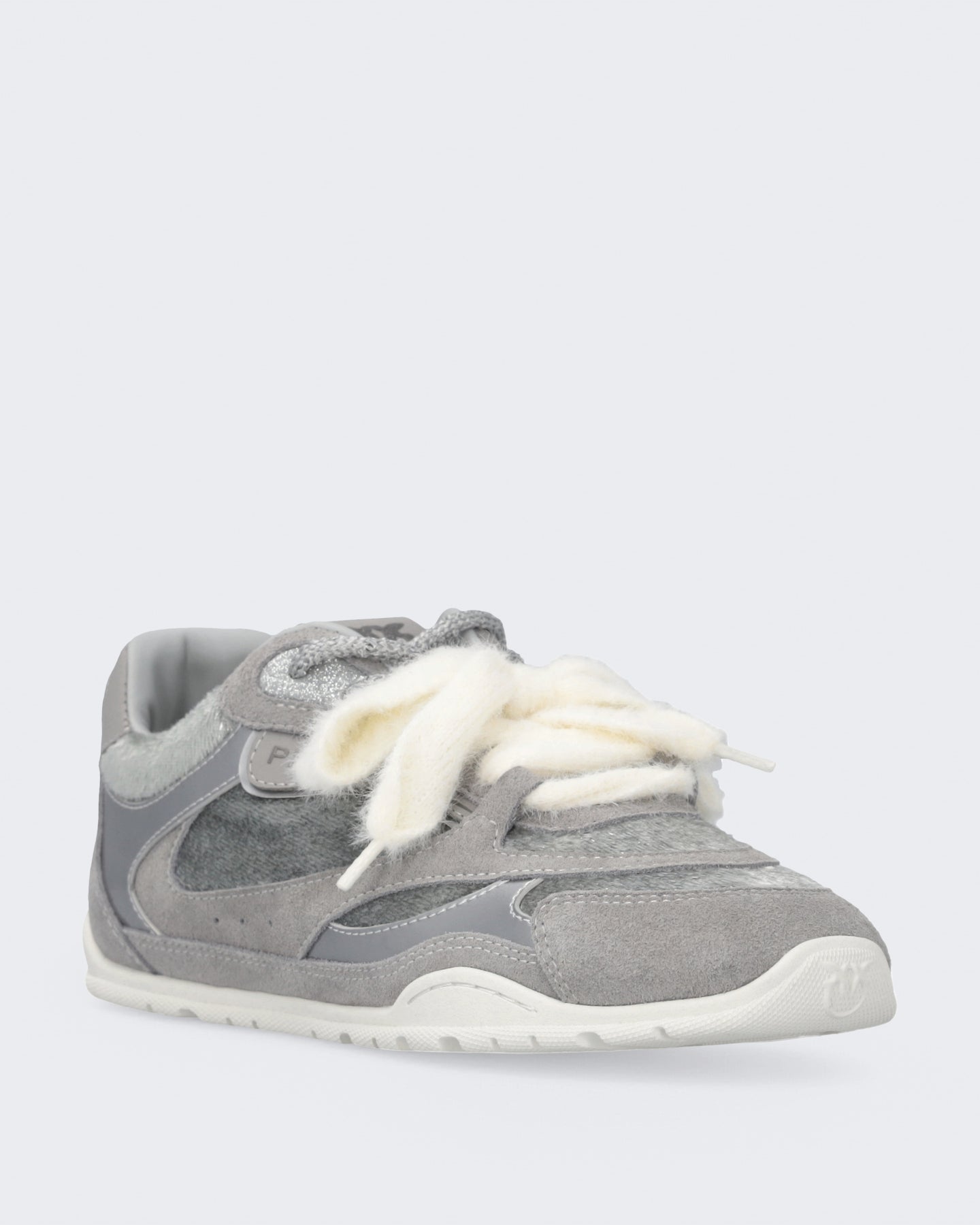 Pinko Dames Yulia sneaker van suède en fluweel met Grijs - Eleganza.nl