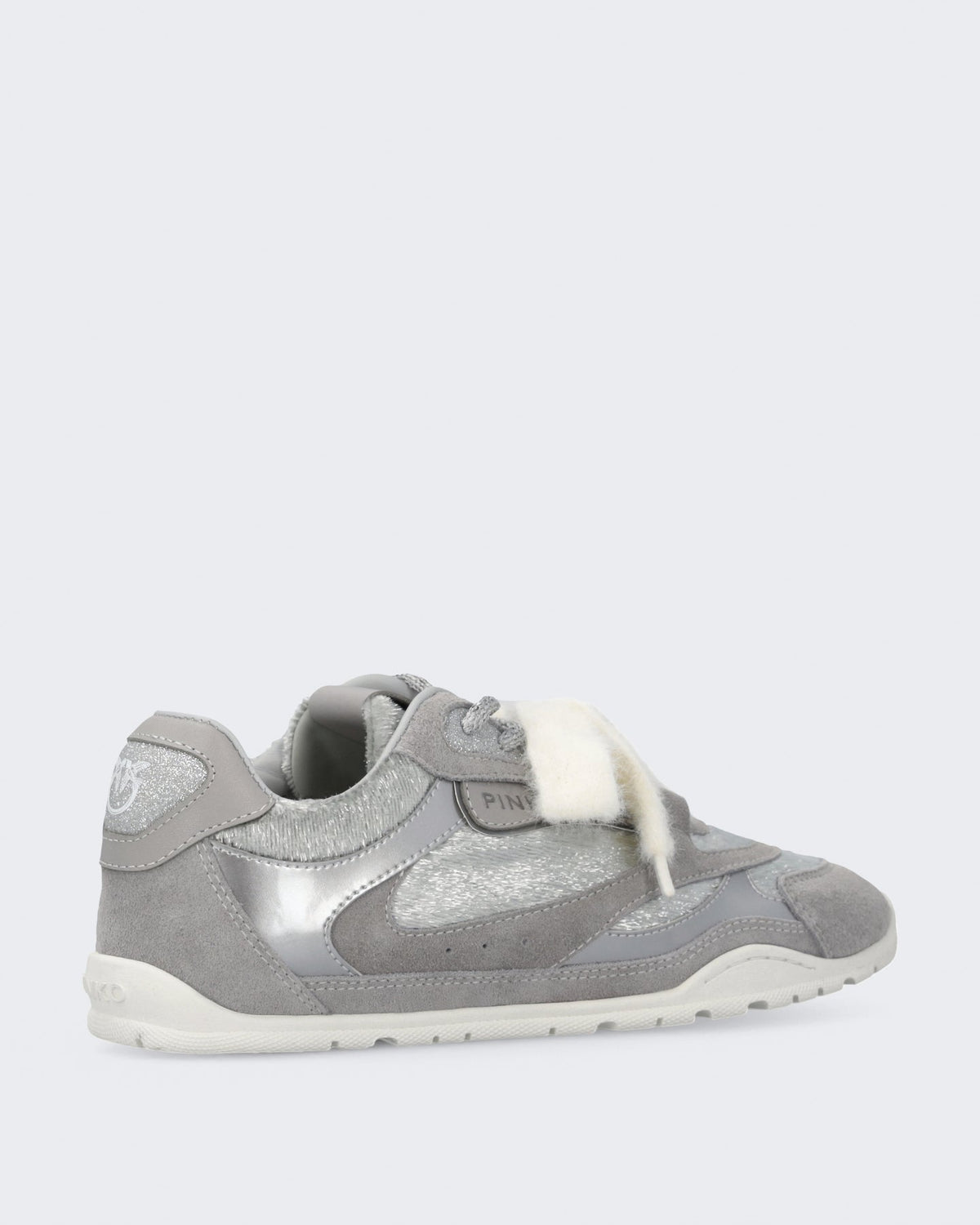 Pinko Dames Yulia sneaker van suède en fluweel met Grijs - Eleganza.nl