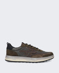 Herren Leren sneaker met multicolor details Braun — huidige kleur