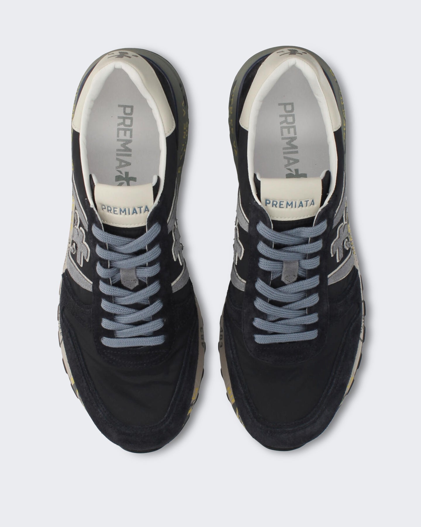 Premiata Heren Leren sneaker met vetersluiting Blauw - Eleganza.nl