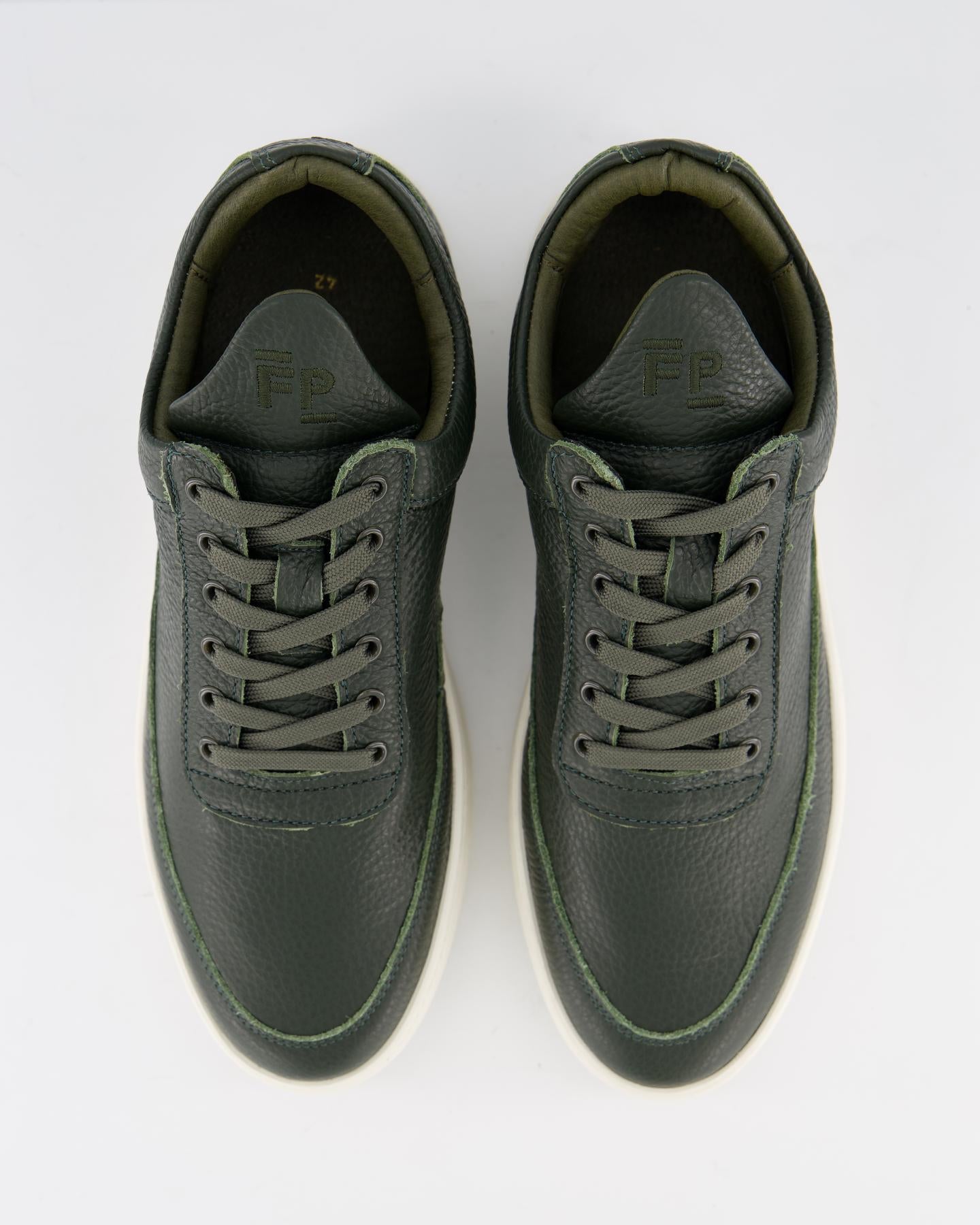 Heren Low Top Grain Sneaker Groen