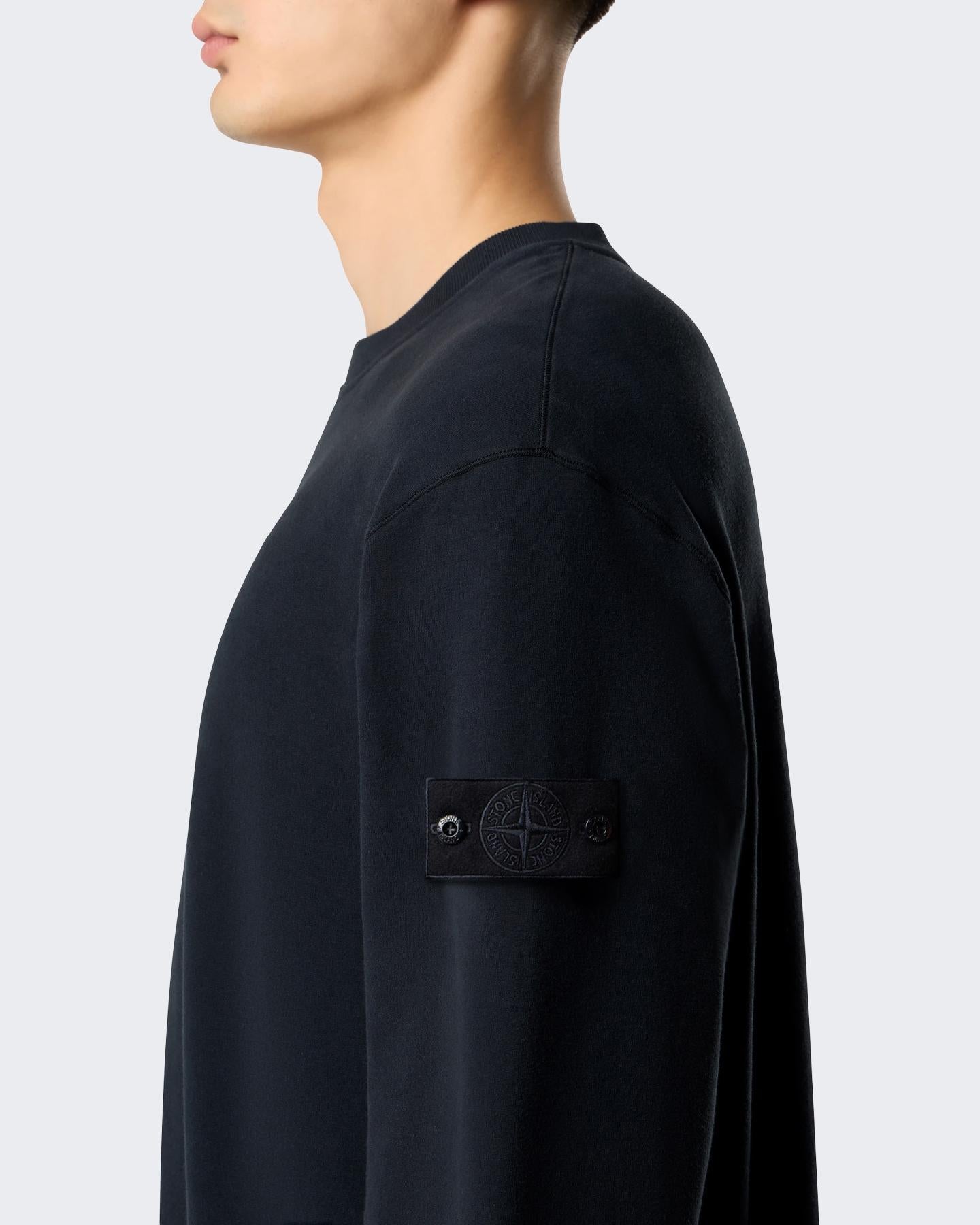 Heren Logo Patch Sweater Blauw