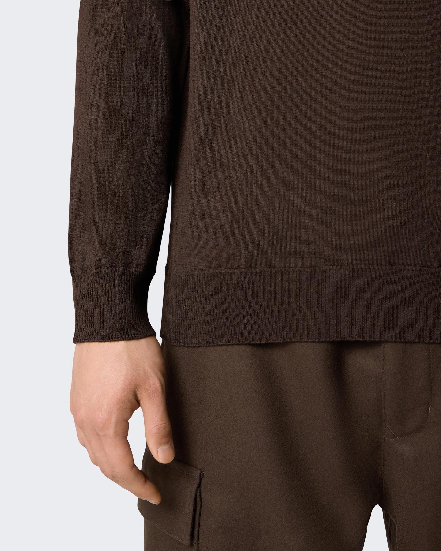 Heren Logo Patch Sweater Wool Bruin