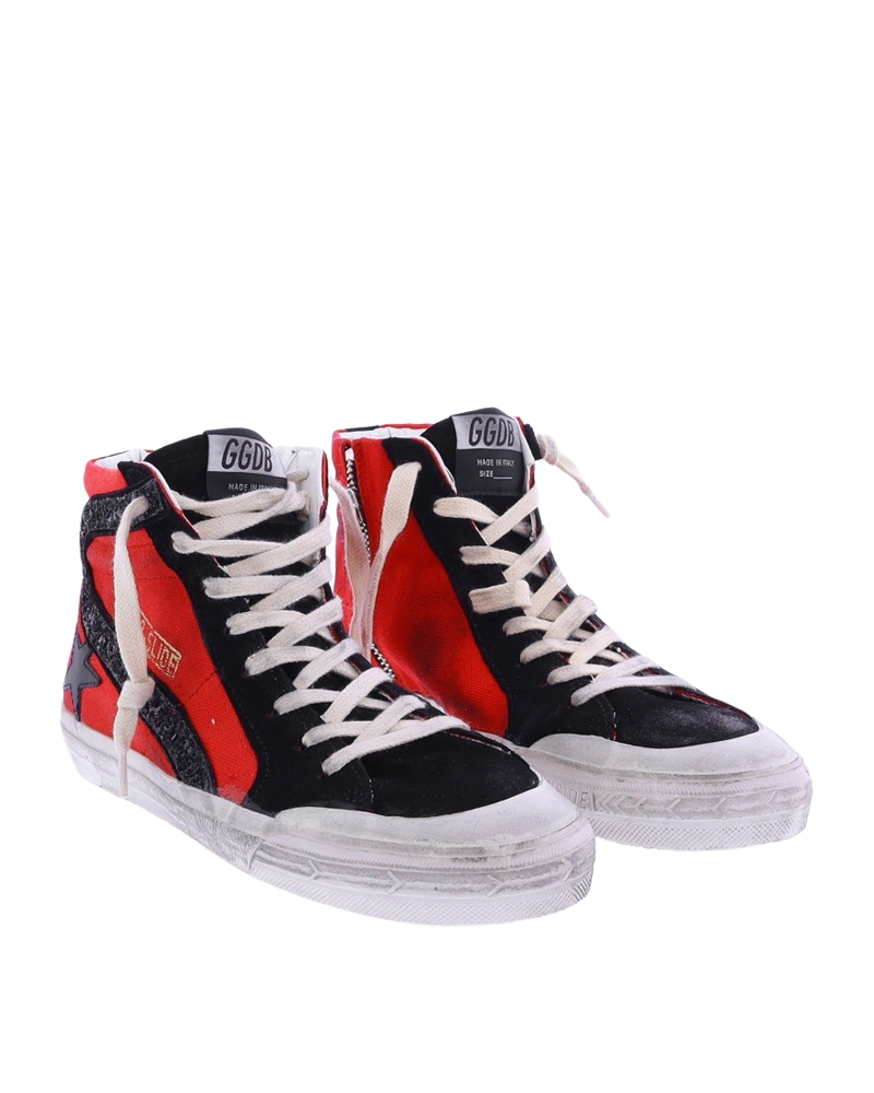 Dames Slide Sneaker Rood/Zwart