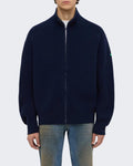 Herren Strickjacke mit Badge-Detail Blau