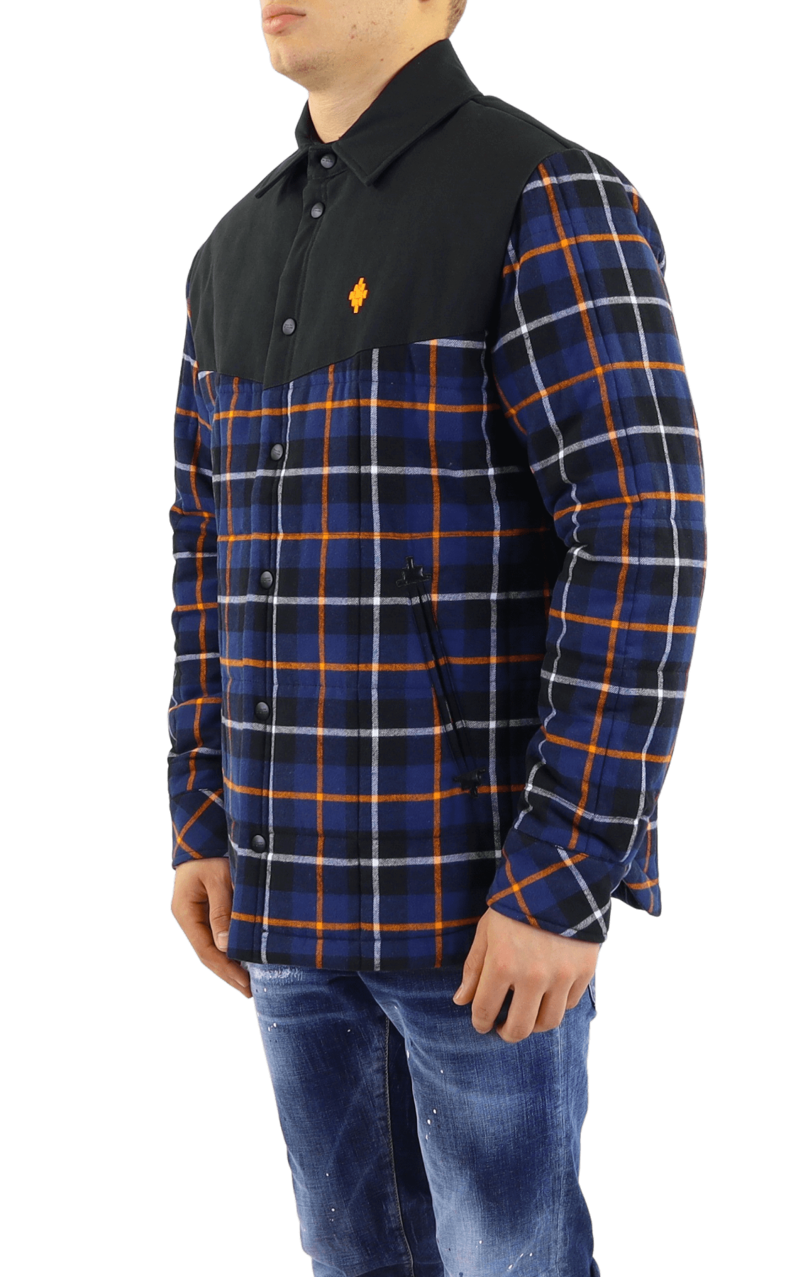 Heren Cross Check Padded Overshirt