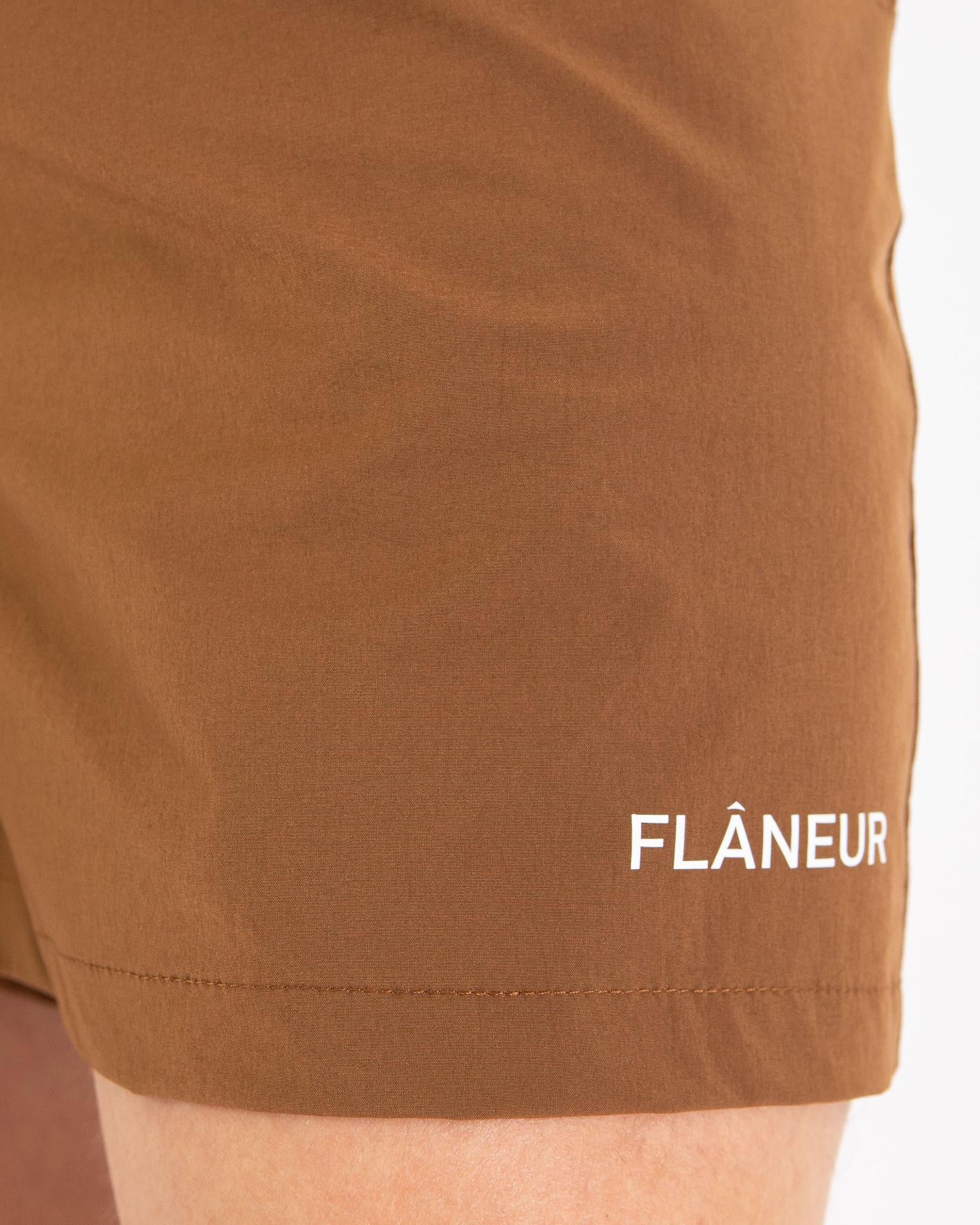 FLÂNEUR Heren Essential Swim Shorts Bruin – foto 6