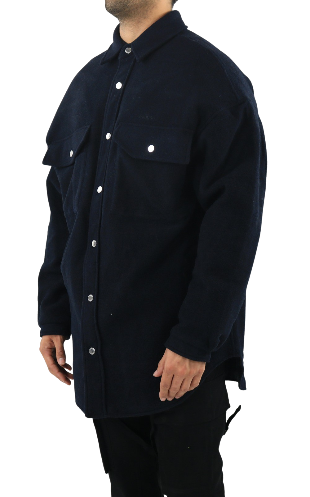 Heren Oversized Shirt Coat  Navy Blu