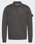 Herren-Poloshirt mit Logo-Patch, Grau