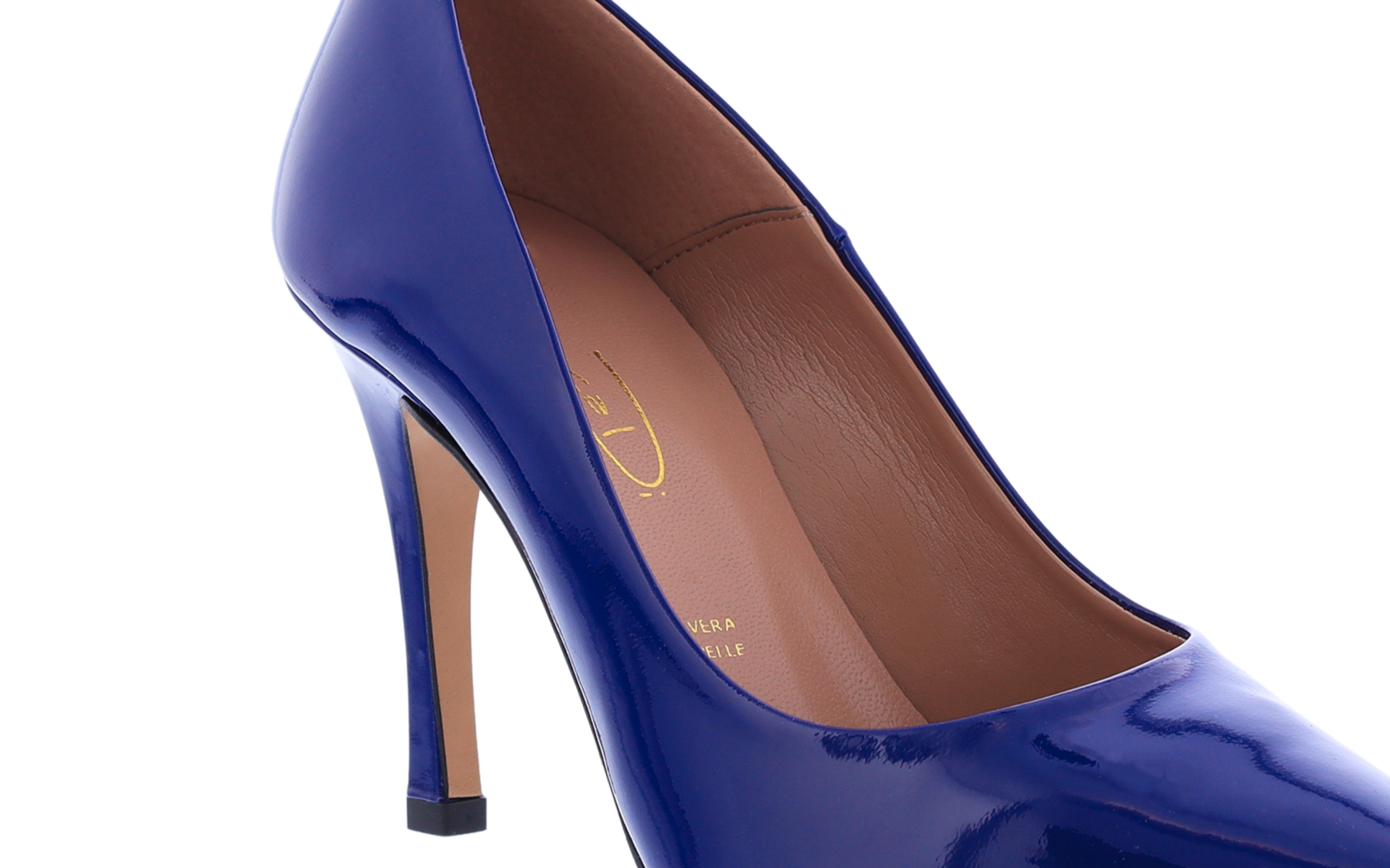 Dames Lakleren Pump Blauw