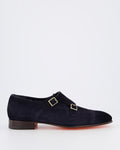 Santoni Herren Double Buckle Loafer Blau — huidige kleur