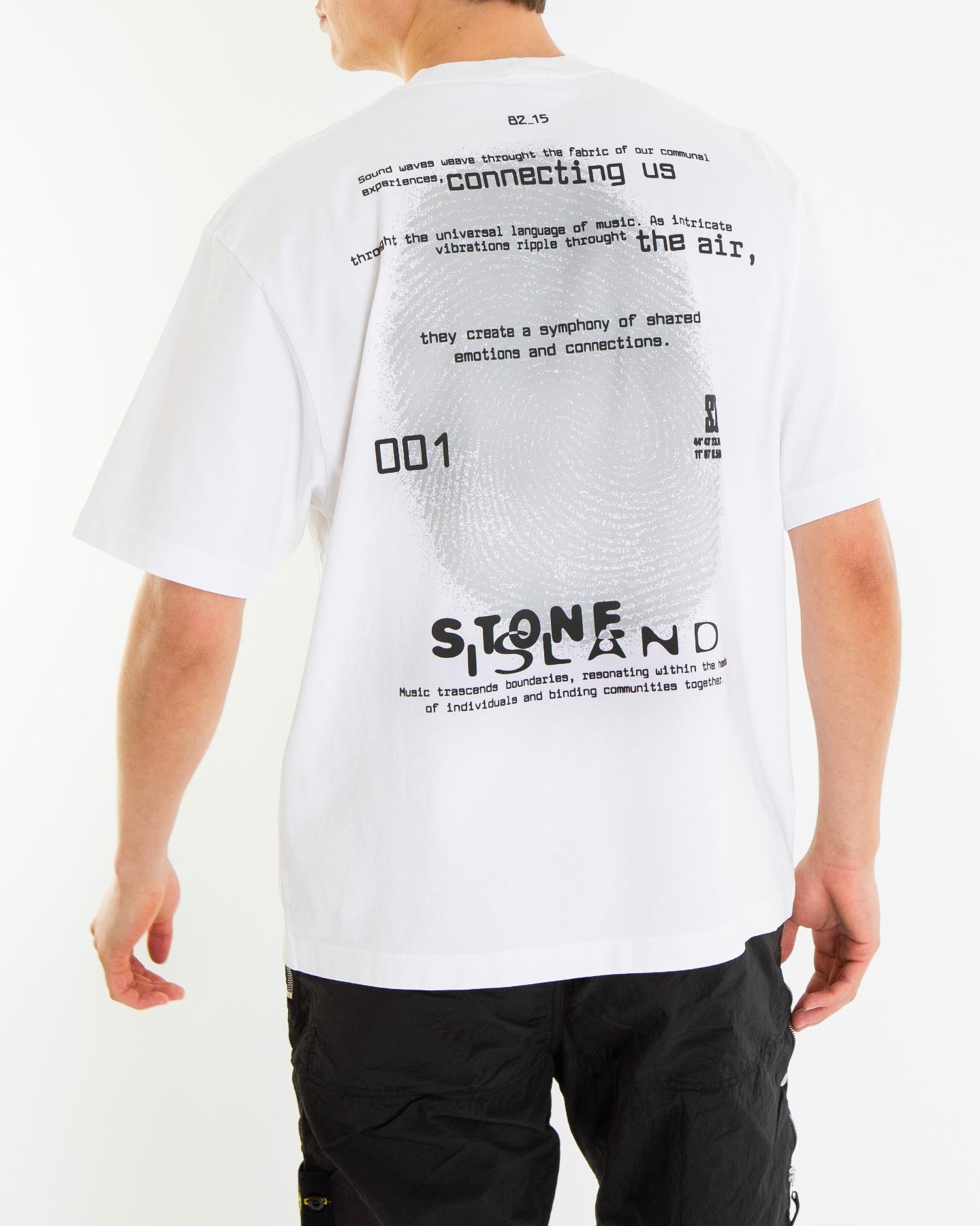 Heren Finger Print T-Shirt Wit