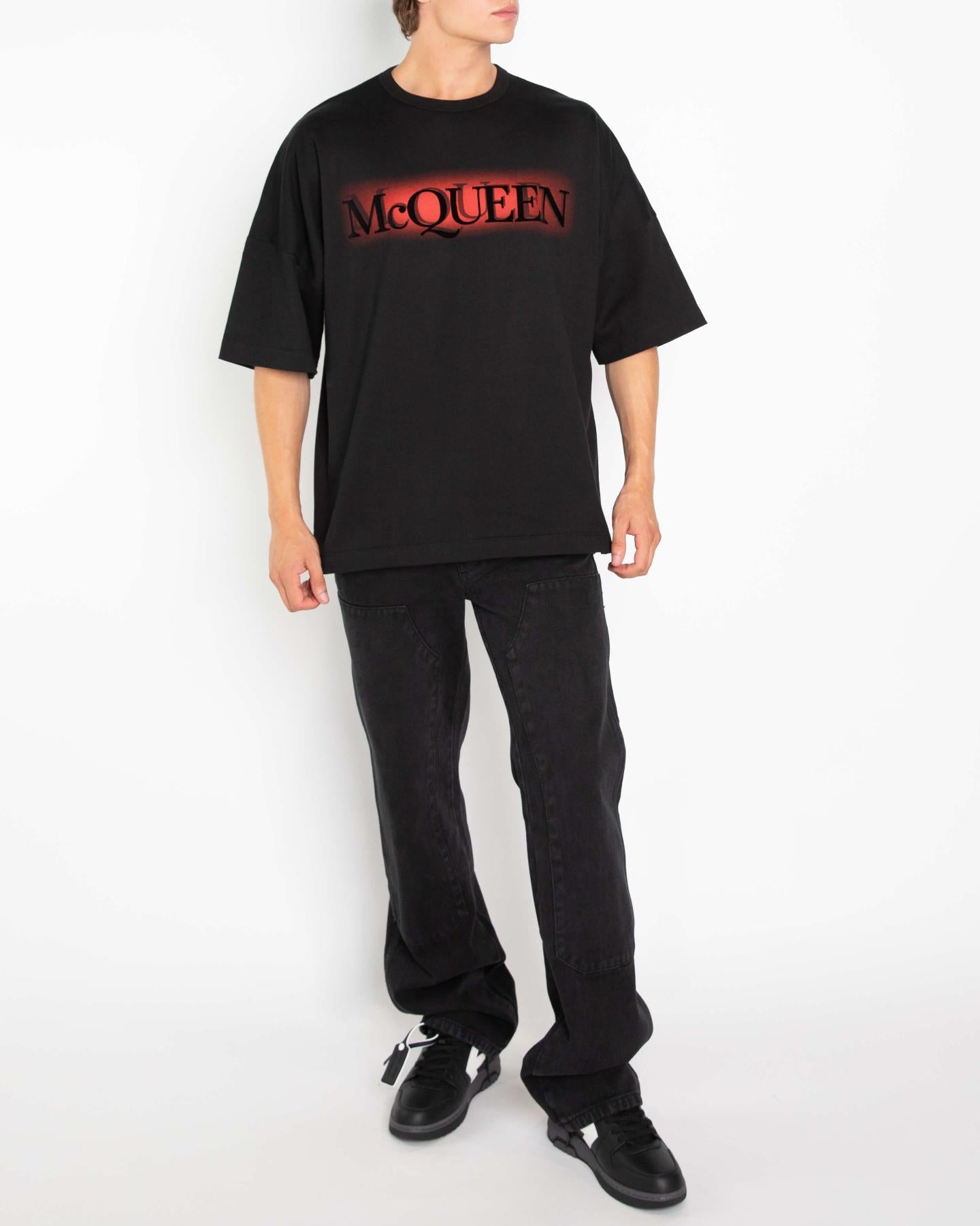 Heren Glow Logo T-shirt Zwart