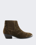 Damen Knöchelstiefel aus Wildleder mit Metalldetails Grün — huidige kleur