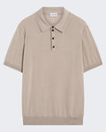 Heren Knitted Polo Beige — huidige kleur