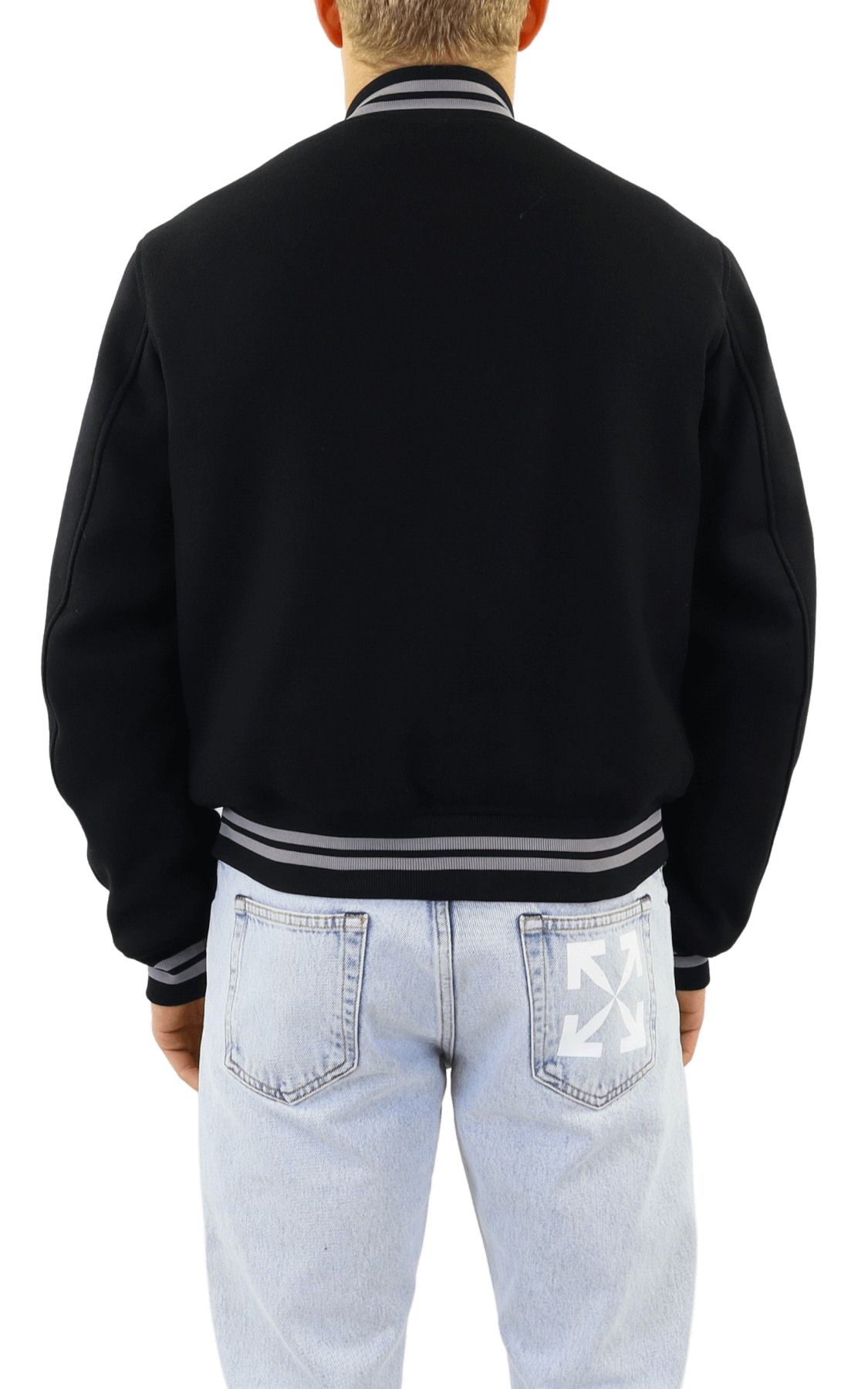 Heren Diag Outline Wool Varsity Zwar