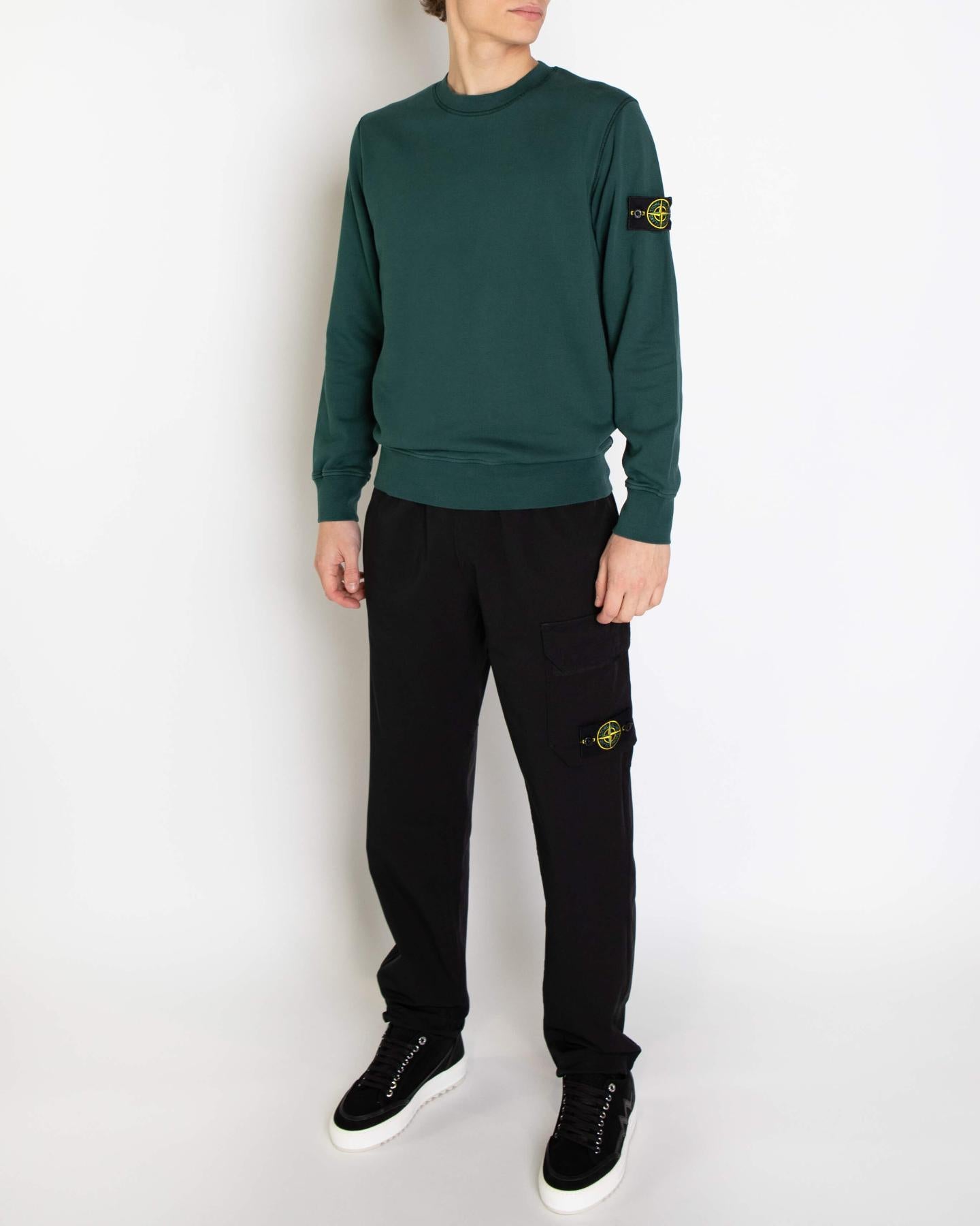 Heren Logo-Patch Sweater Groen