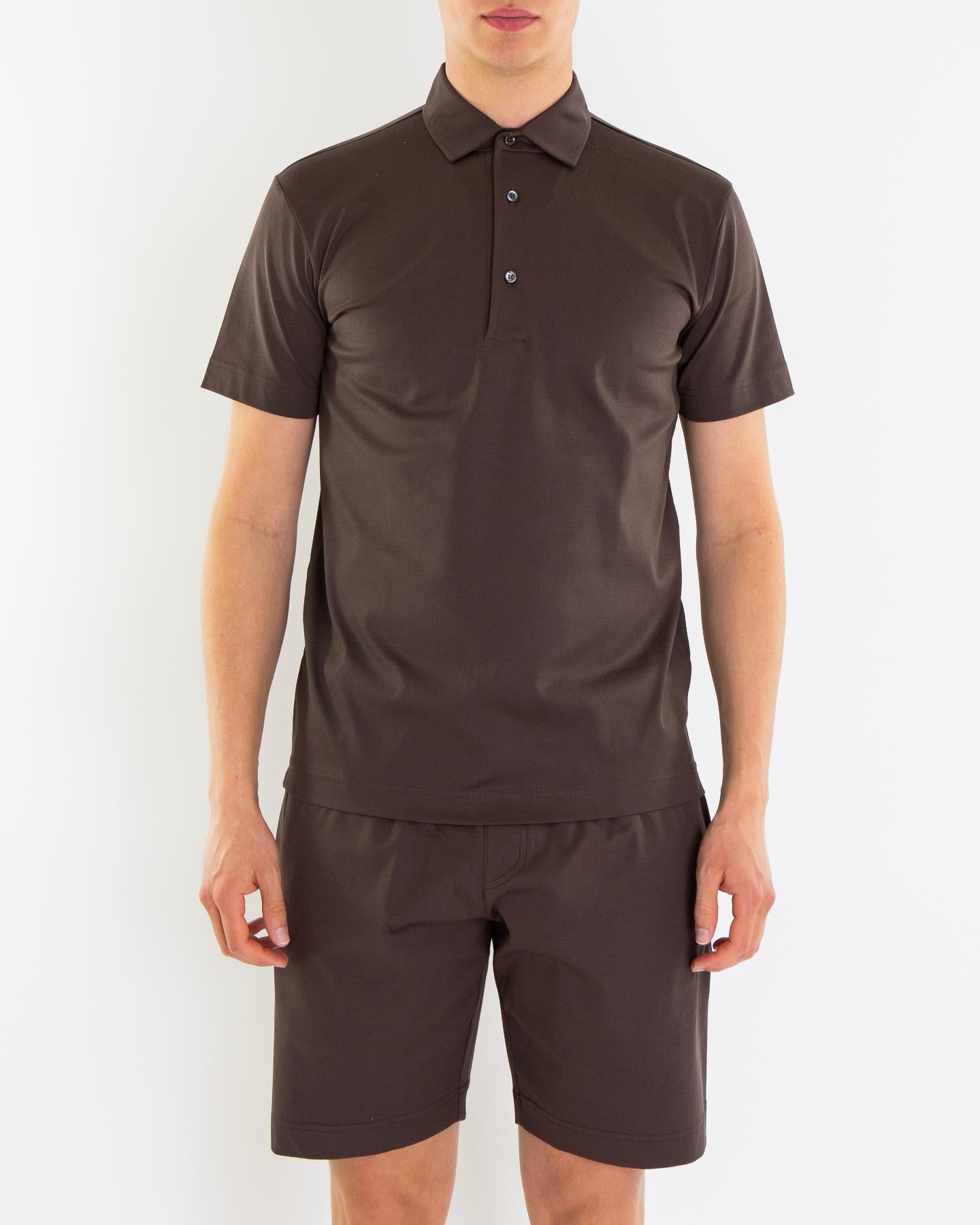 Heren Supima Polo Schiller Bruin