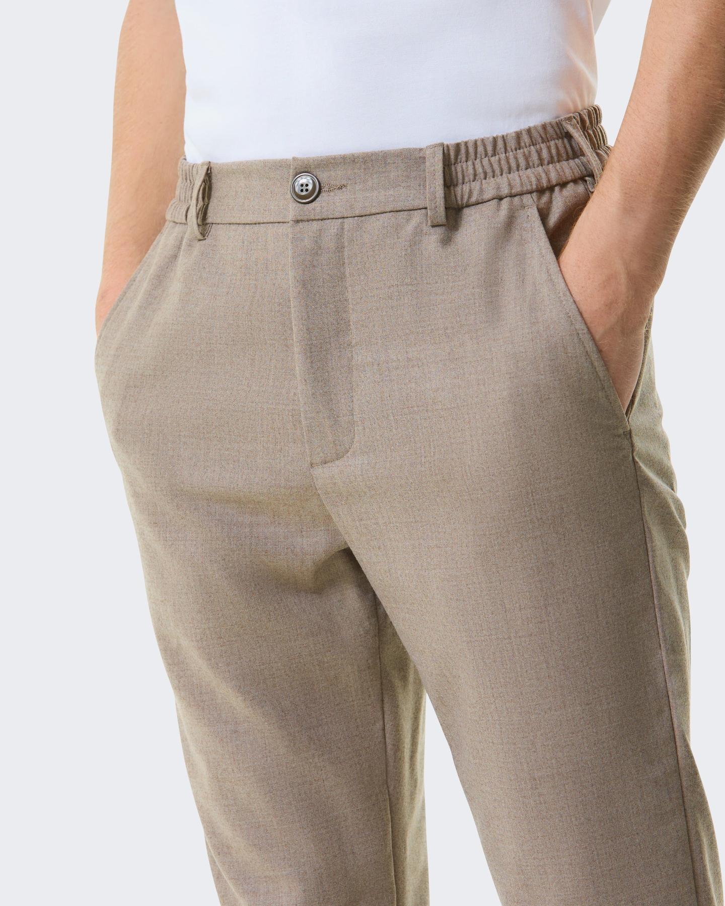VALENZA Heren Flannel Stretch Tapered Trouse - Eleganza.nl