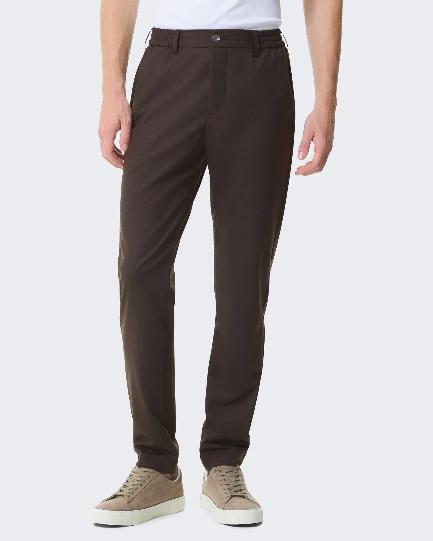 VALENZA Heren Flannel Stretch Tapered Trouse - Eleganza.nl