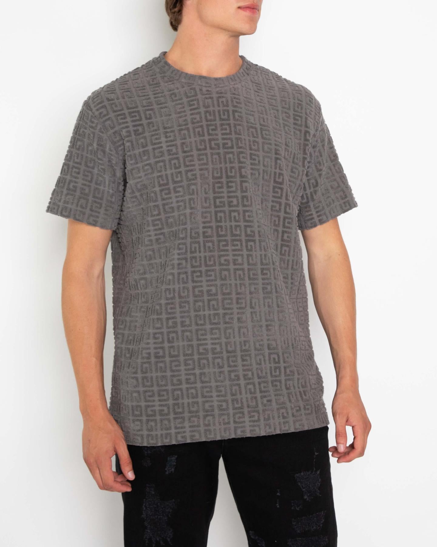 Givenchy Heren 4G Towelling Cotton Grijs T-shirt – foto 5