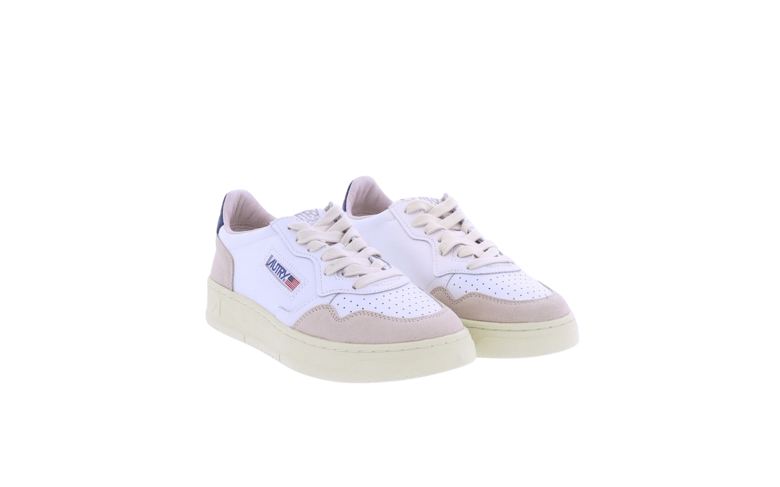 Dames Autry 01 Low leer/suede wit/bl