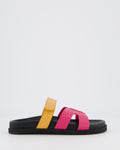Damen Ibiza Slipper Schwarz/Fuchsia