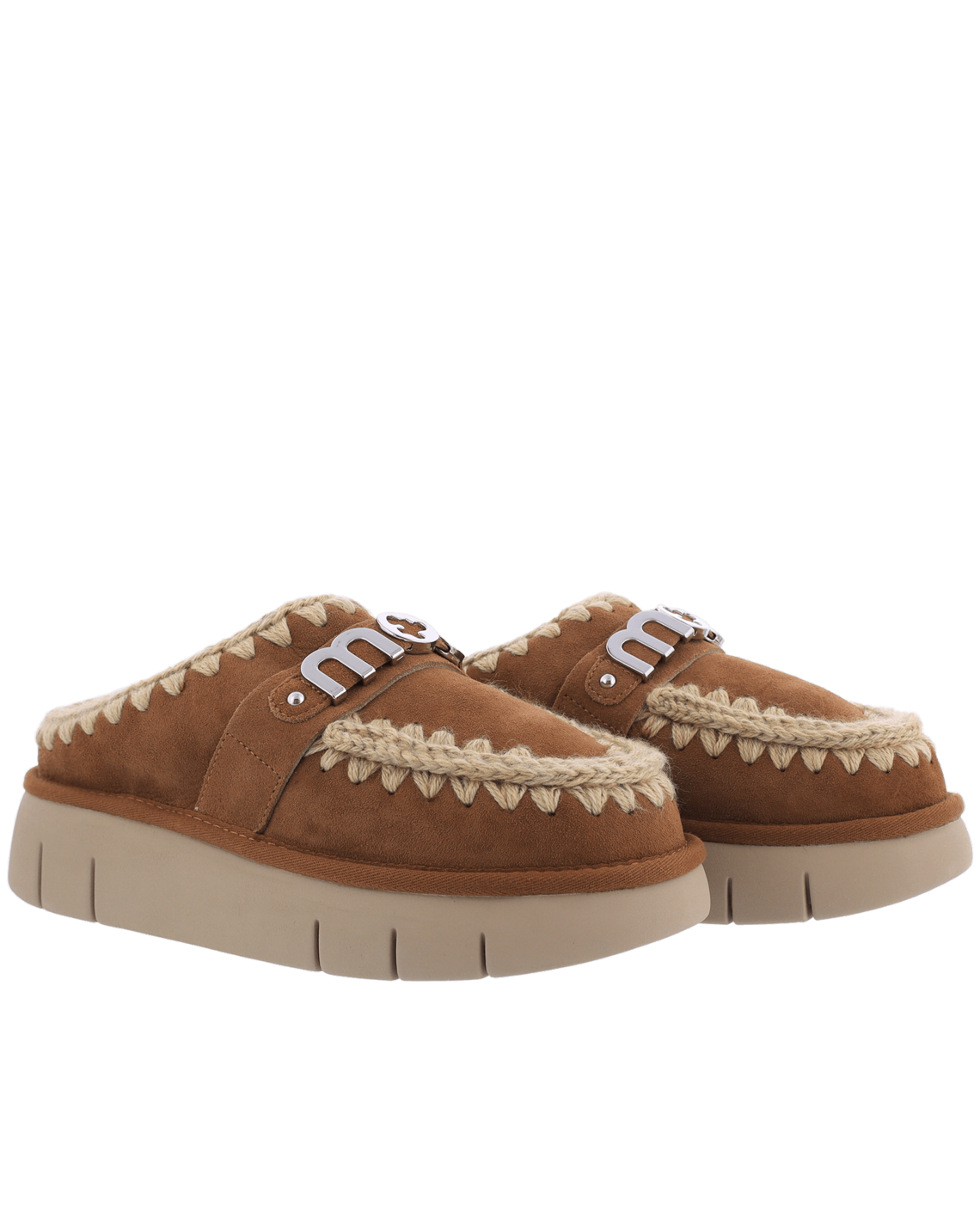 Dames Bounce Clog Logo Cognac