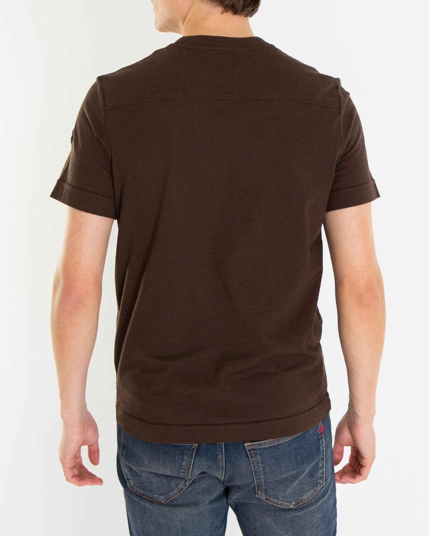 Heren Pocket T-Shirt Bruin