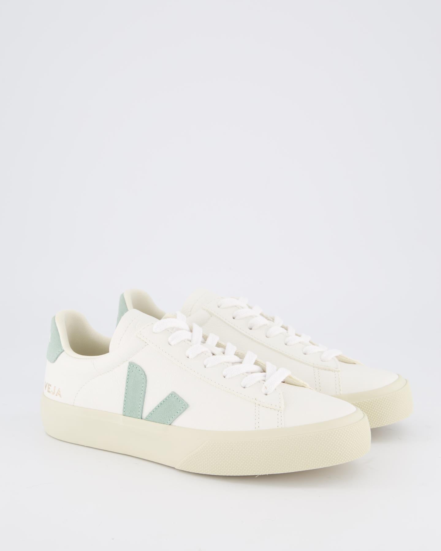 Dames Campo Sneaker Leer Wit/Matcha