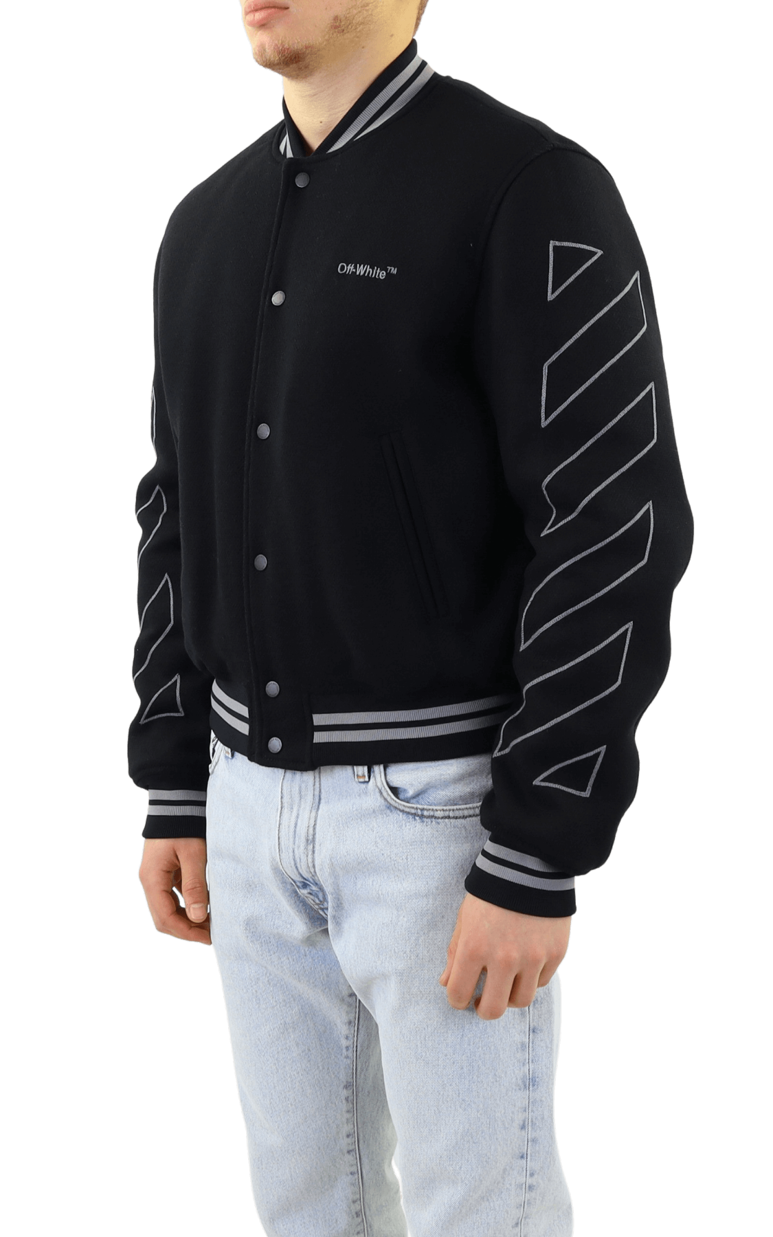 Heren Diag Outline Wool Varsity Zwar