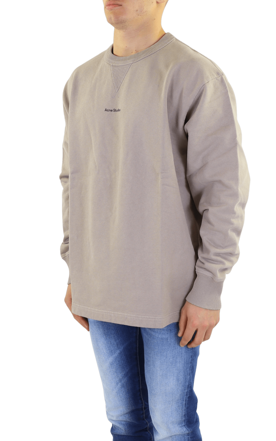 Heren Stamp Logo Sweater Beige