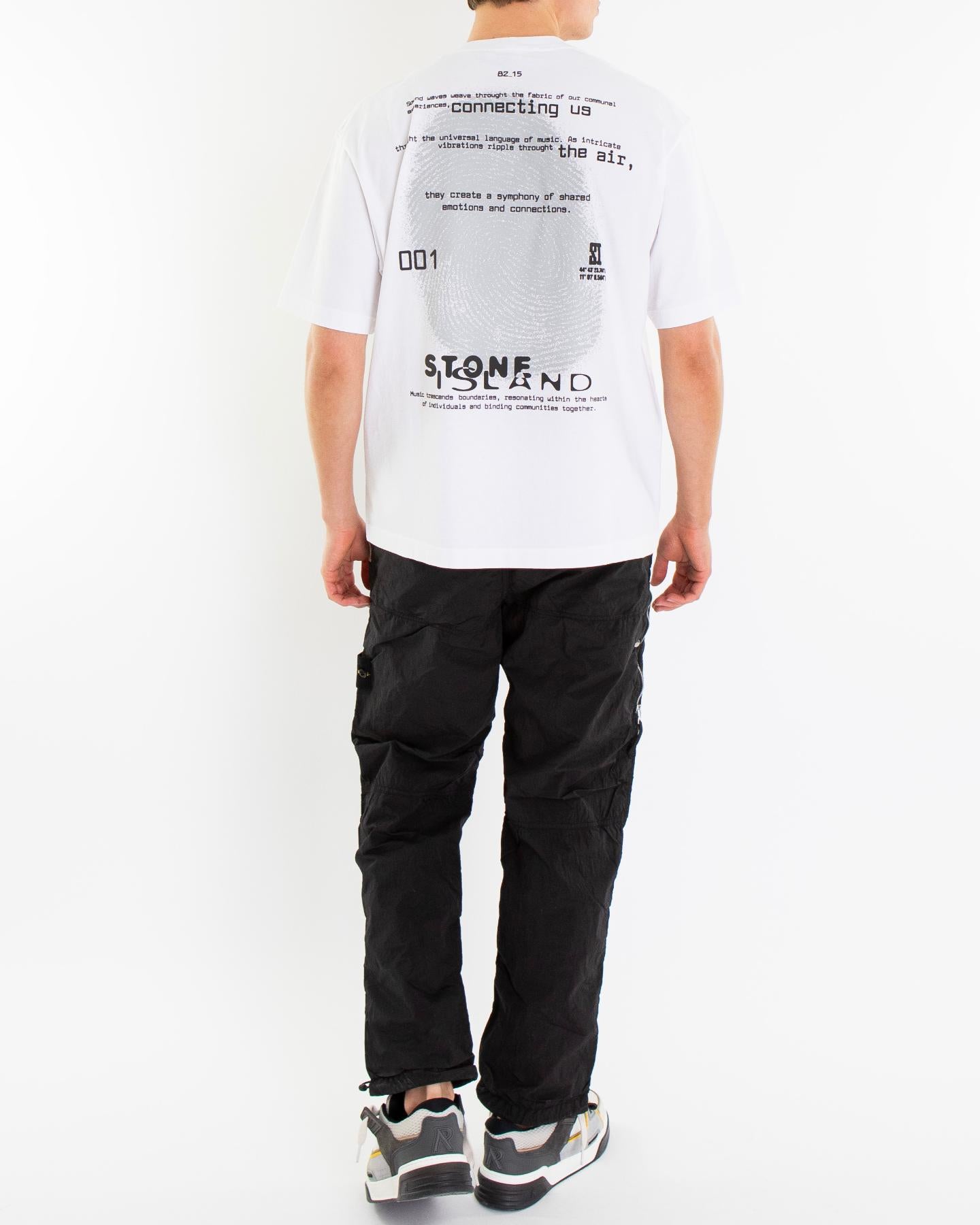 Heren Finger Print T-Shirt Wit