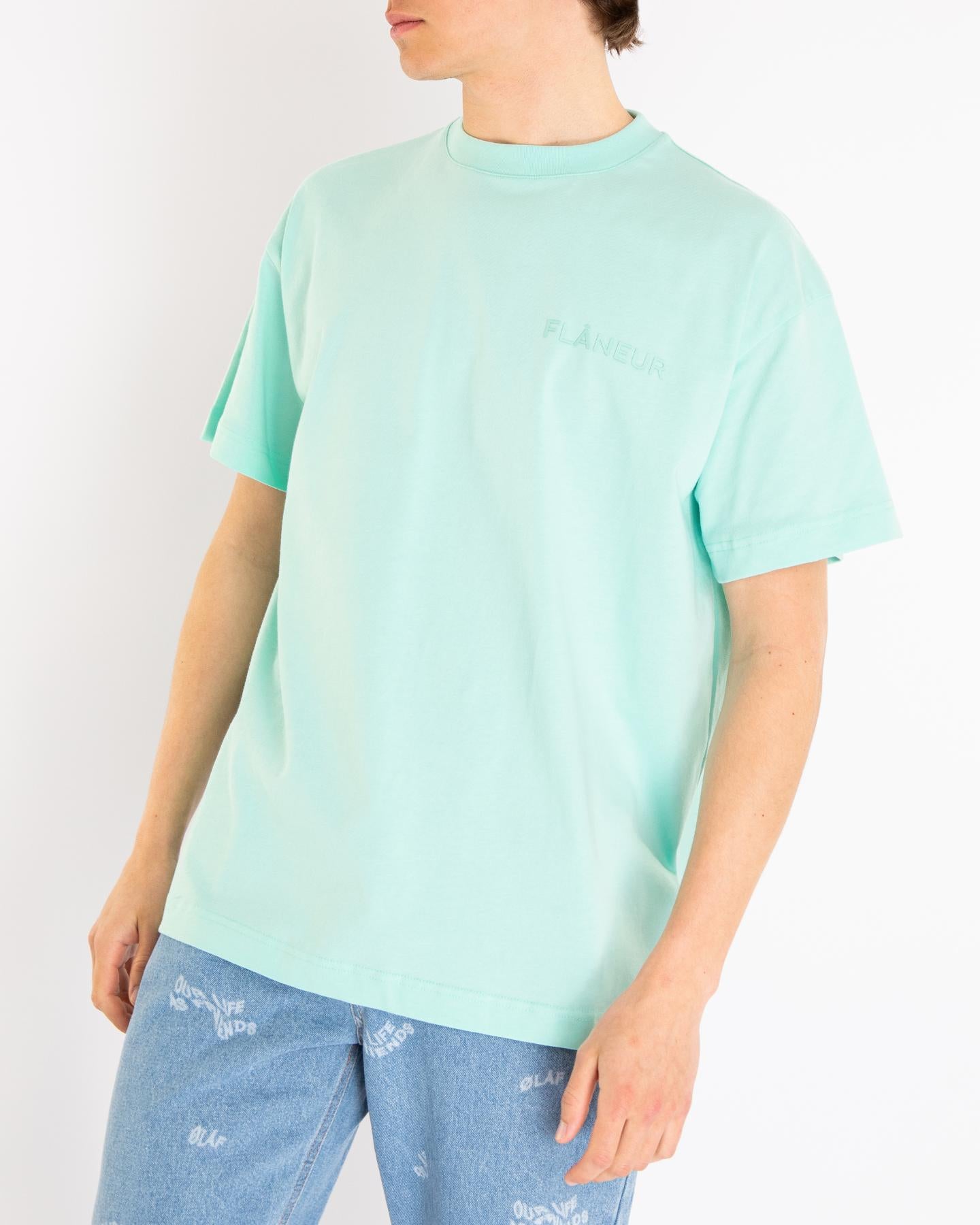 Heren Tonal Logo T-Shirt Blauw