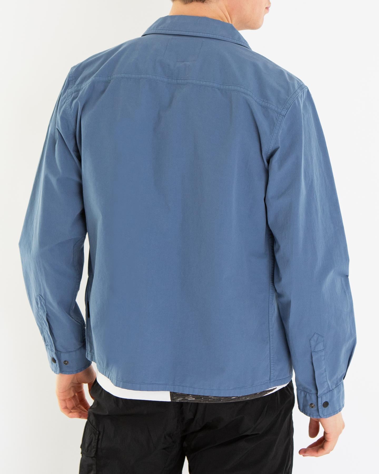 Heren Gabardine Overshirt Blauw
