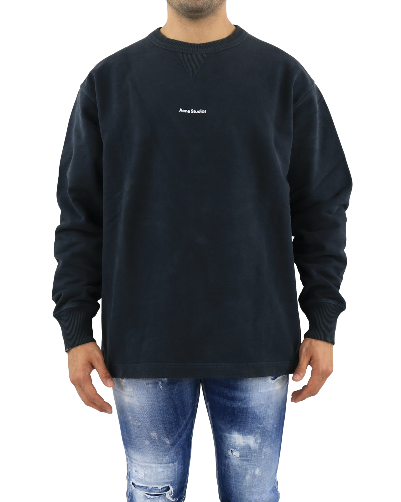 Heren Stamp Logo Sweater Zwart