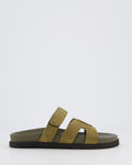 Damen Ibiza Slipper Grün Suede